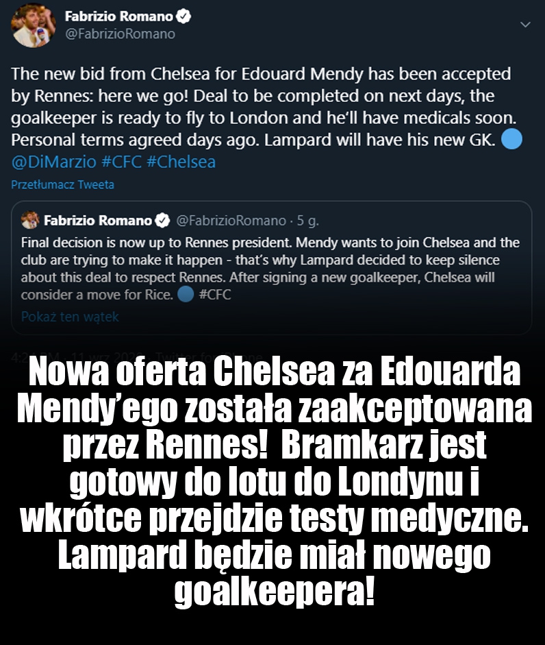 CHELSEA ŚCIĄGA NOWEGO BRAMKARZA!